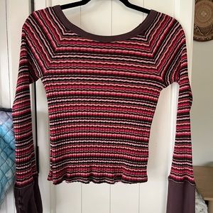 Free People Multi Color Striped Thermal